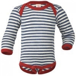 Engel Baby-Body Wolle BlauMelange/Natur | 86/92