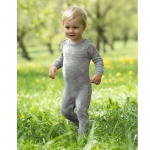 Engel Baby-Overall, Wolle/Seide Hellgrau melange | 50/56