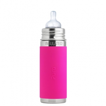 Pura Baby Isolierflasche 260 ml Weithalssauger Pink | .