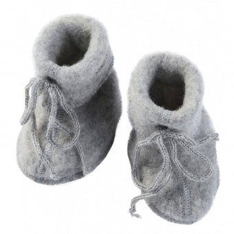 Engel Baby-Schühchen, Wollfleece Grau melange | 1