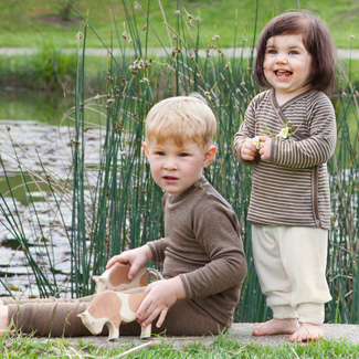 Engel Baby-Wickelshirt, langarm mit Druckknöpfen Walnuss/natur 751 | 62/68