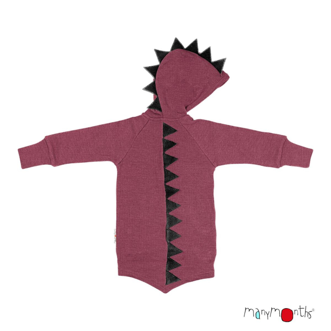 ManyMonths Woollies Dino Hoodie with Big Pocket Pea Purée | XXL